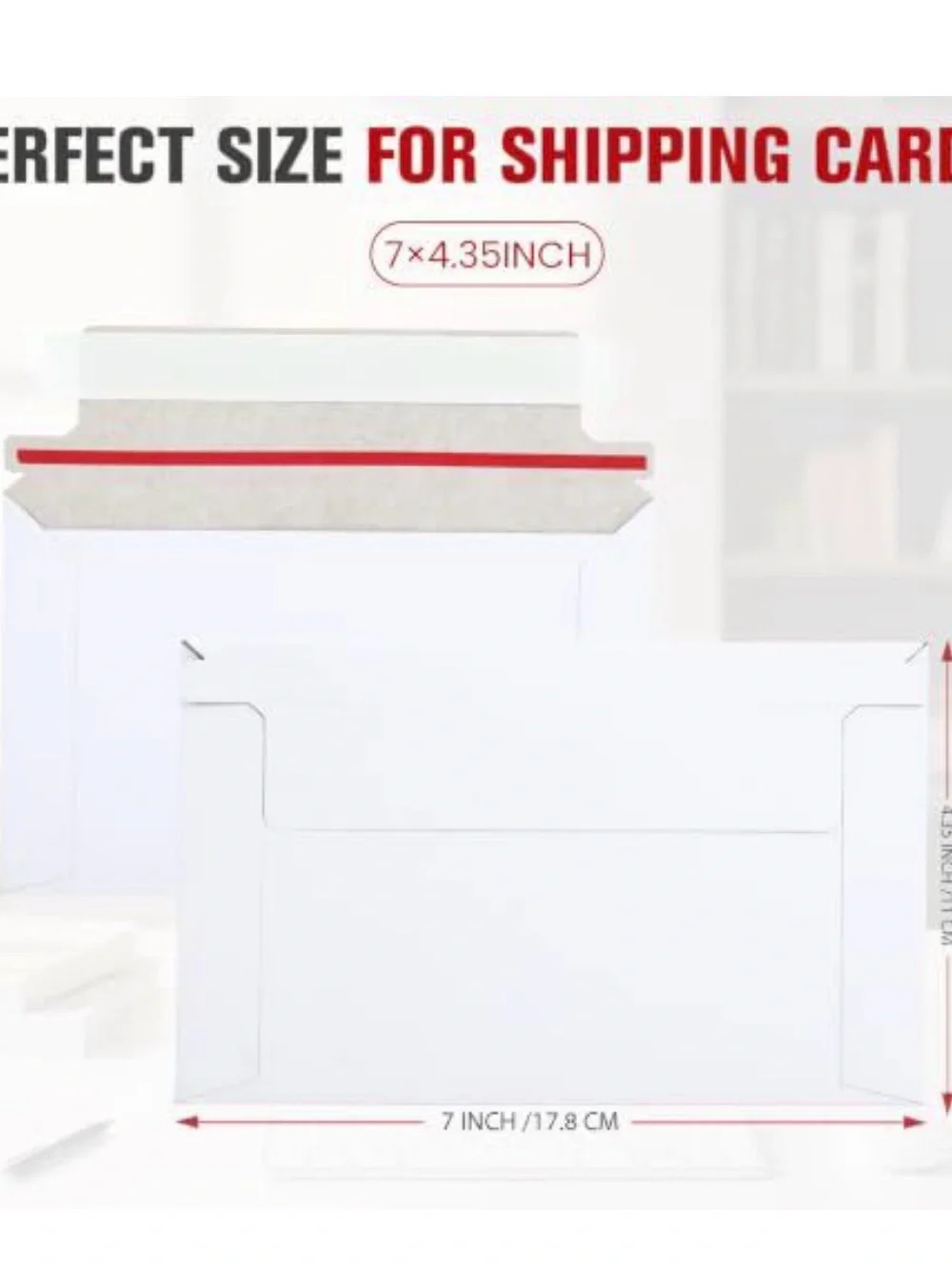 White rigid Shipping Envelopes mailers 120-Pack 7” x 4.35” trading cards mailers